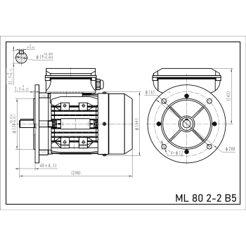 Silnik elektryczny jednofazowy 1,1kW 2800 obr/min. 80 B5